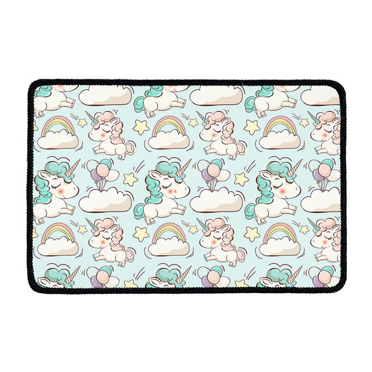 Cute Rainbow Unicorn Pattern Print Kitchen Mat