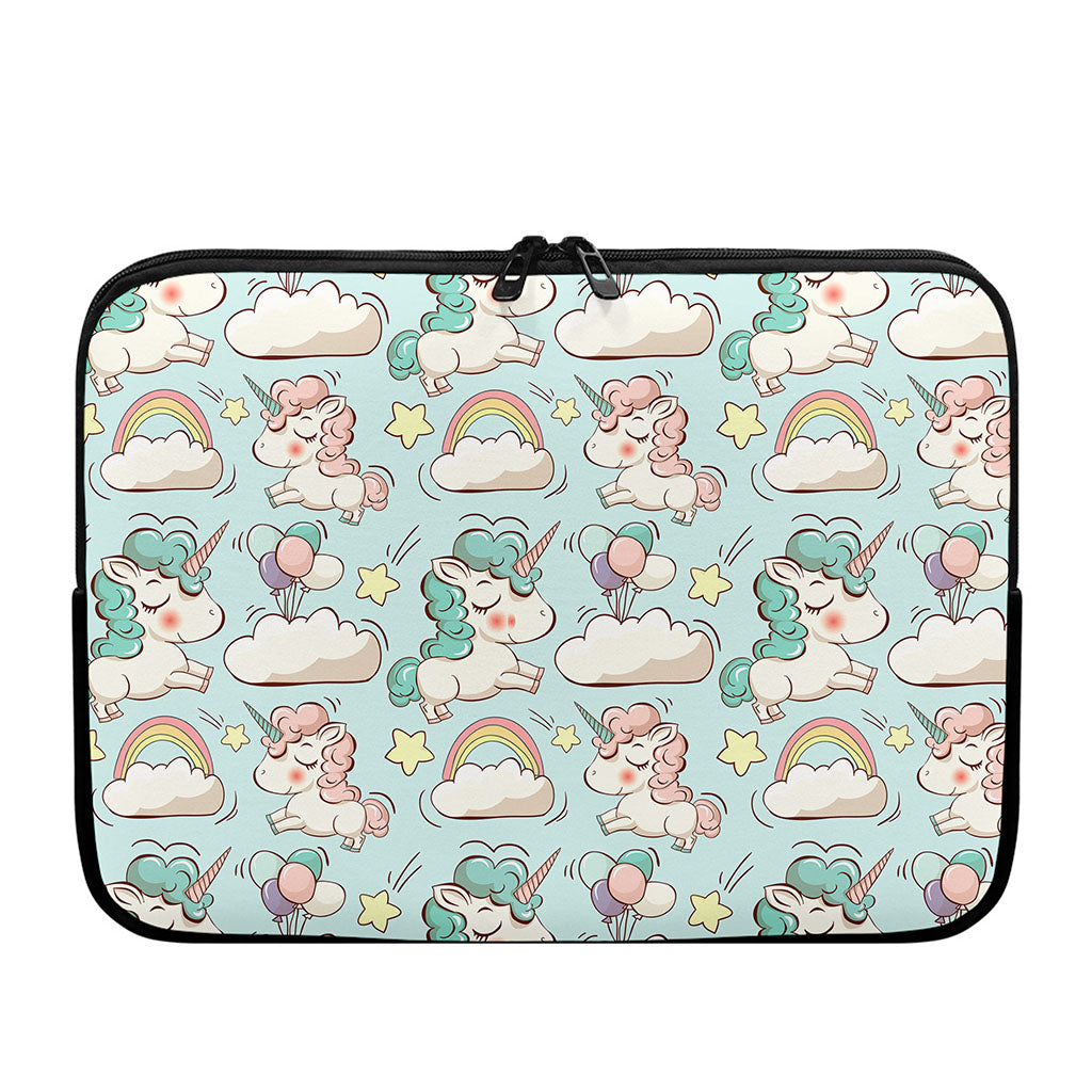 Cute Rainbow Unicorn Pattern Print Laptop Sleeve