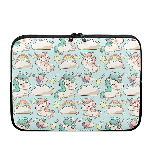 Cute Rainbow Unicorn Pattern Print Laptop Sleeve