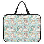 Cute Rainbow Unicorn Pattern Print Laptop Sleeve With Handle