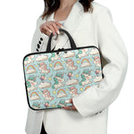 Cute Rainbow Unicorn Pattern Print Laptop Sleeve With Handle