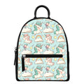 Cute Rainbow Unicorn Pattern Print Leather Backpack