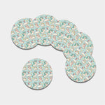 Cute Rainbow Unicorn Pattern Print Leather Coaster Set