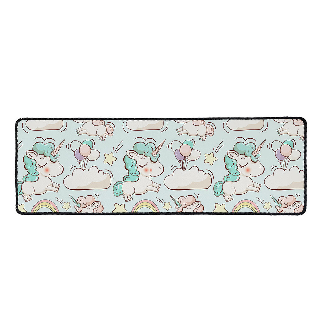 Cute Rainbow Unicorn Pattern Print Long Kitchen Mat