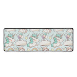 Cute Rainbow Unicorn Pattern Print Long Kitchen Mat