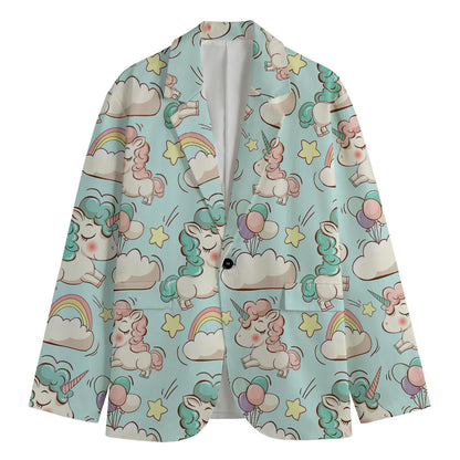 Cute Rainbow Unicorn Pattern Print Men's Blazer