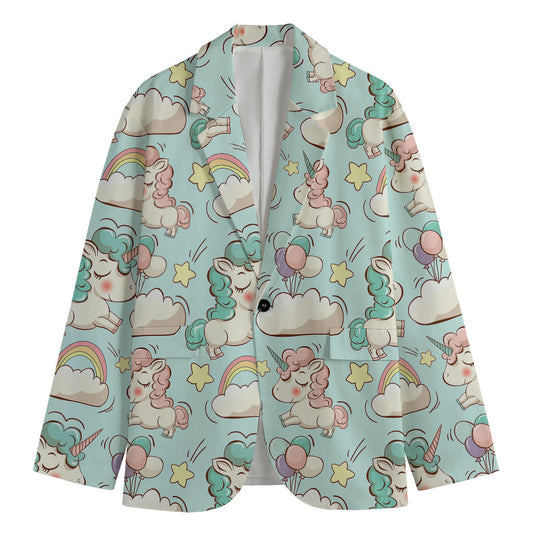 Cute Rainbow Unicorn Pattern Print Men's Blazer