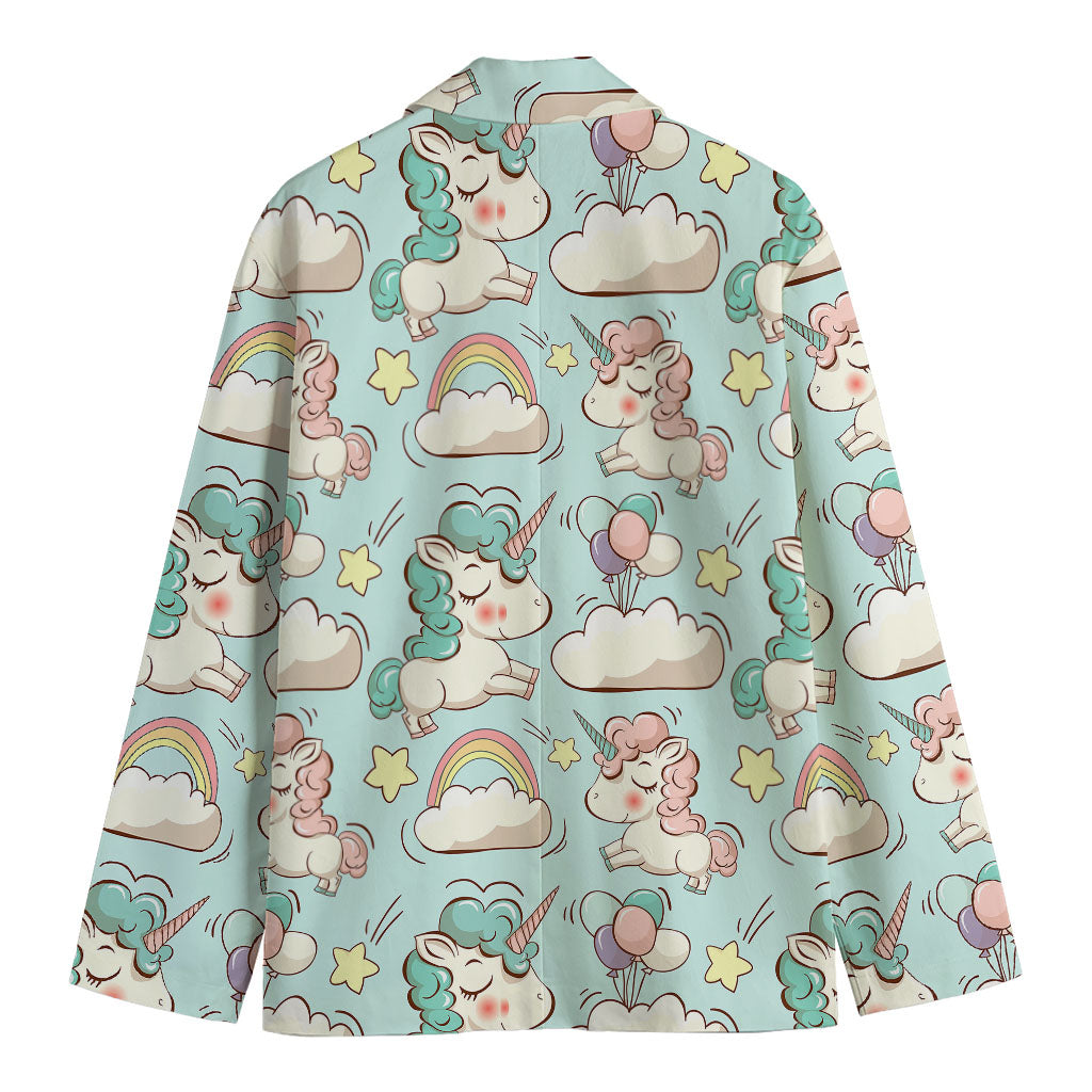Cute Rainbow Unicorn Pattern Print Men's Blazer