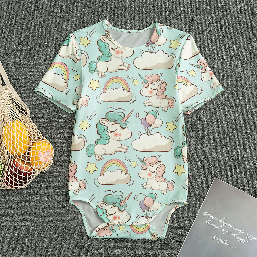 Cute Rainbow Unicorn Pattern Print Men's Bodysuit