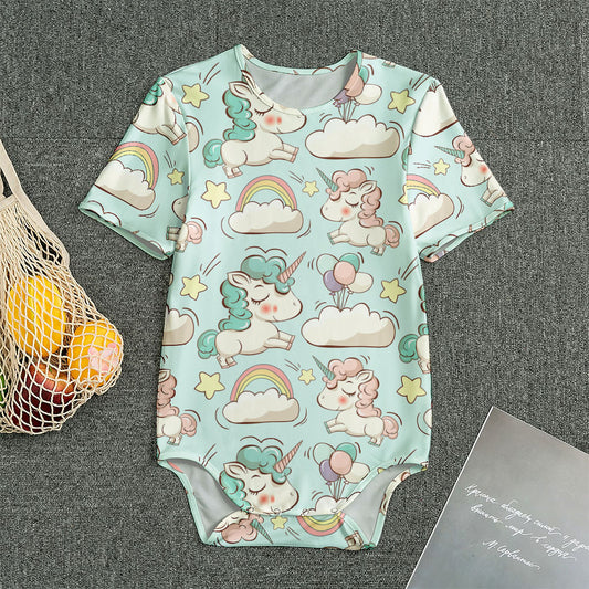 Cute Rainbow Unicorn Pattern Print Men's Bodysuit