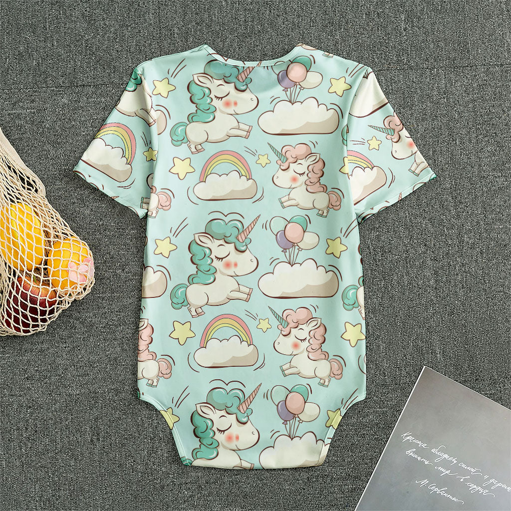 Cute Rainbow Unicorn Pattern Print Men's Bodysuit
