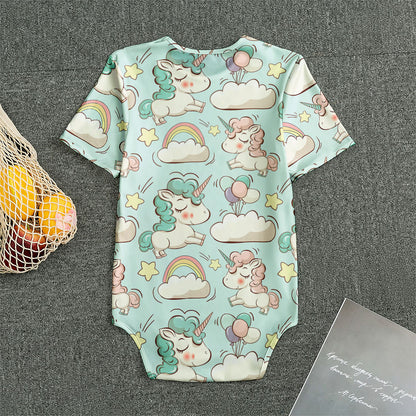 Cute Rainbow Unicorn Pattern Print Men's Bodysuit