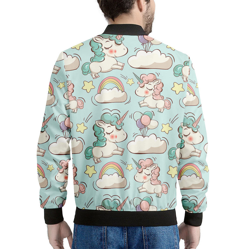 Cute Rainbow Unicorn Pattern Print Men's Bomber Jacket