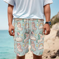 Cute Rainbow Unicorn Pattern Print Men's Cargo Shorts