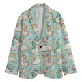 Cute Rainbow Unicorn Pattern Print Men's Cotton Blazer