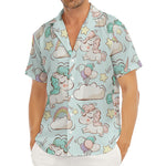 Cute Rainbow Unicorn Pattern Print Men's Deep V-Neck Shirt