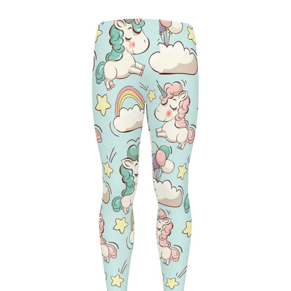 Cute Rainbow Unicorn Pattern Print Men's leggings