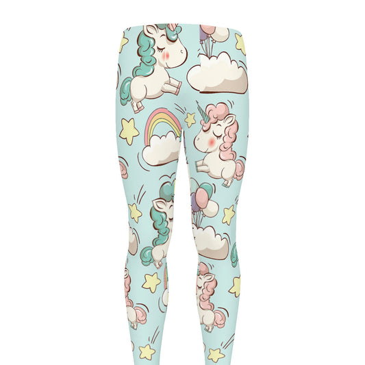 Cute Rainbow Unicorn Pattern Print Men's leggings
