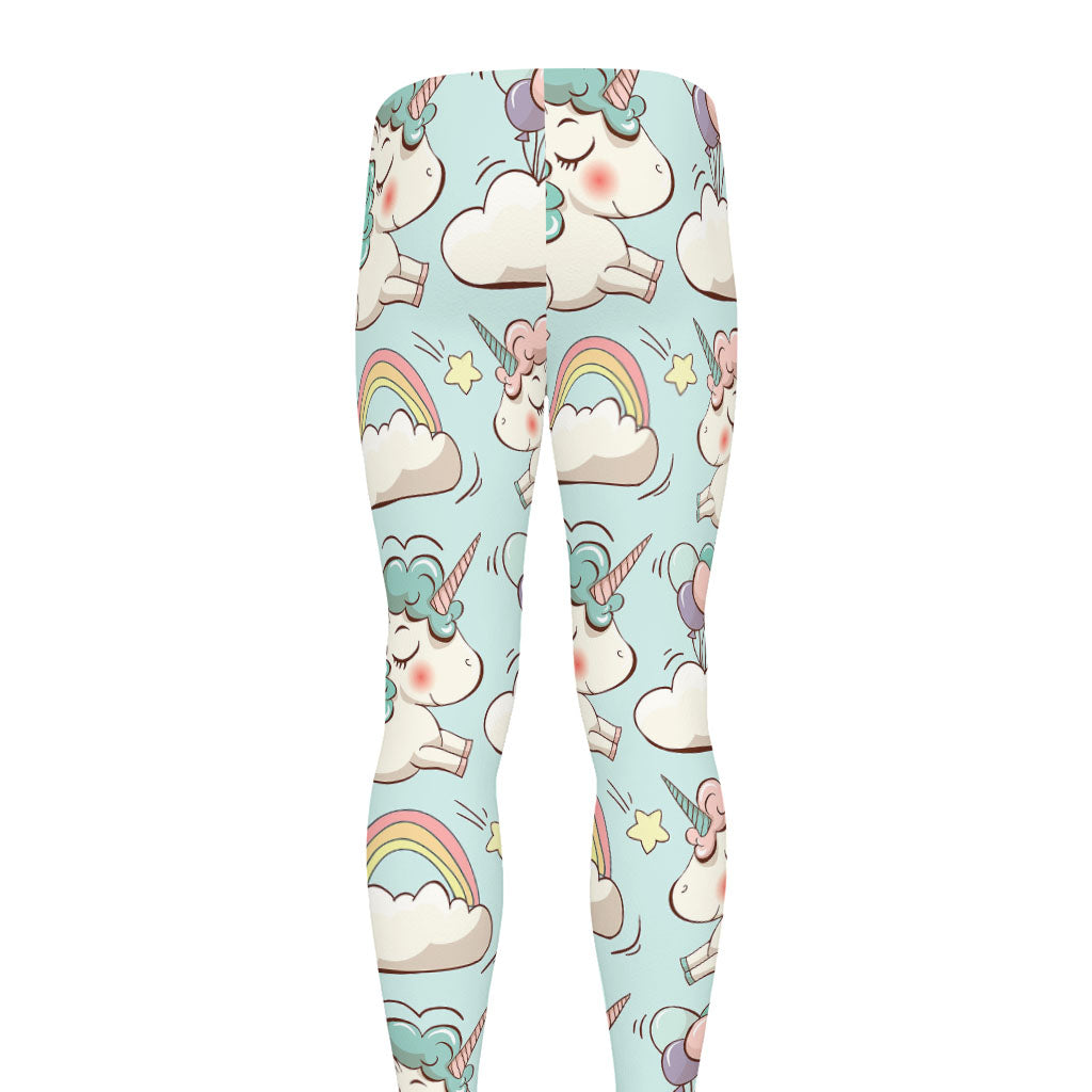 Cute Rainbow Unicorn Pattern Print Men's leggings