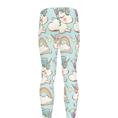Cute Rainbow Unicorn Pattern Print Men's leggings