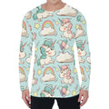 Cute Rainbow Unicorn Pattern Print Men's Long Sleeve T-Shirt