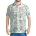 Cute Rainbow Unicorn Pattern Print Men's Polo Shirt