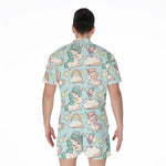 Cute Rainbow Unicorn Pattern Print Men's Rompers