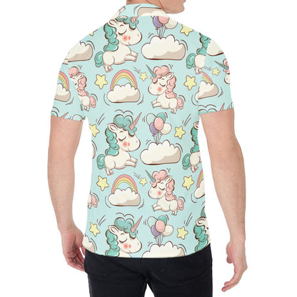 Cute Rainbow Unicorn Pattern Print Men's Shirt