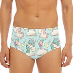 Cute Rainbow Unicorn Pattern Print Men's Triangle Swim Briefs