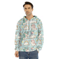 Cute Rainbow Unicorn Pattern Print Men's Velvet Pullover Hoodie