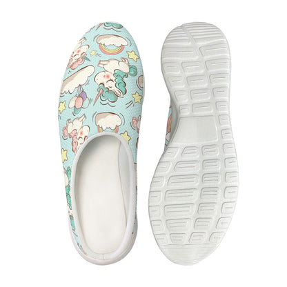 Cute Rainbow Unicorn Pattern Print Mesh Casual Shoes