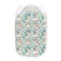 Cute Rainbow Unicorn Pattern Print Mesh Laundry Hamper