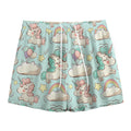 Cute Rainbow Unicorn Pattern Print Mesh Shorts