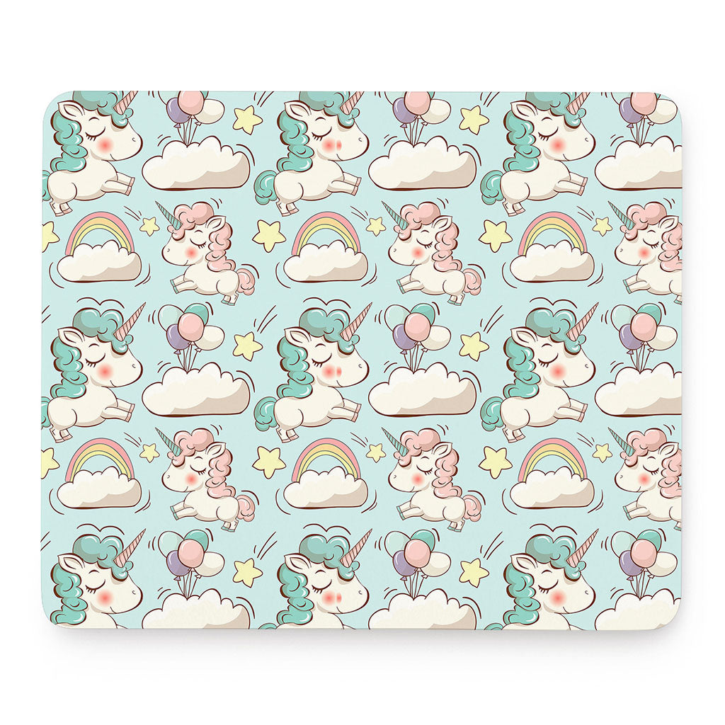 Cute Rainbow Unicorn Pattern Print Mouse Pad