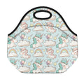 Cute Rainbow Unicorn Pattern Print Neoprene Lunch Bag