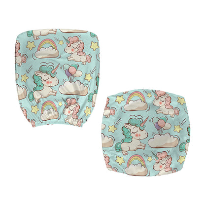 Cute Rainbow Unicorn Pattern Print Office Chair Cover