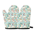 Cute Rainbow Unicorn Pattern Print Oven Mitts