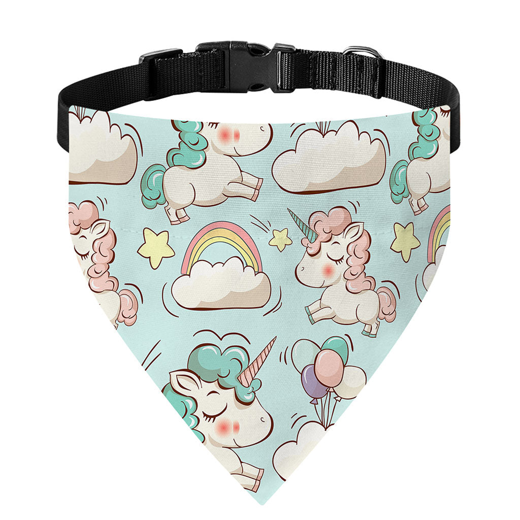 Cute Rainbow Unicorn Pattern Print Over The Collar Dog Bandana