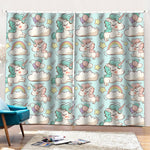 Cute Rainbow Unicorn Pattern Print Pencil Pleat Curtains