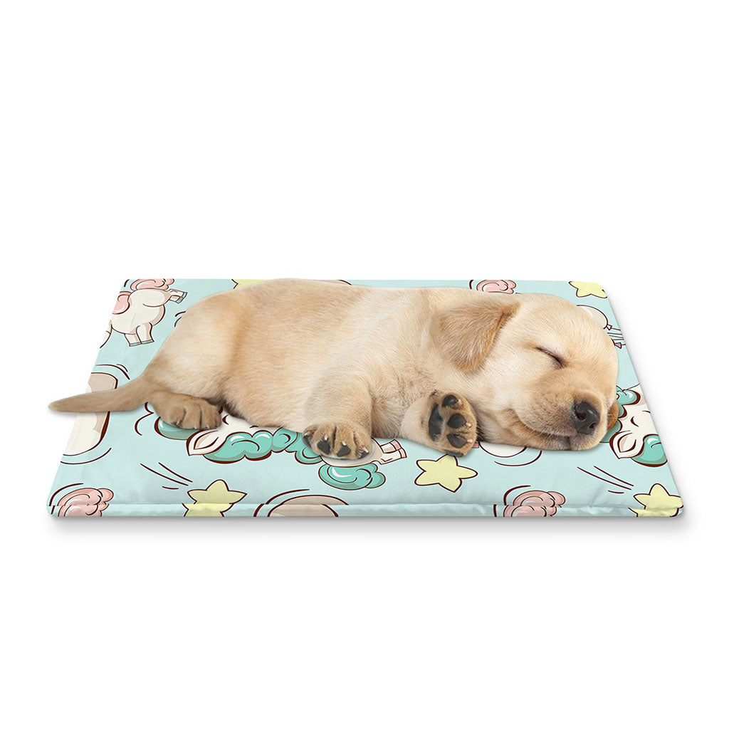 Cute Rainbow Unicorn Pattern Print Pet Cooling Mat Cover