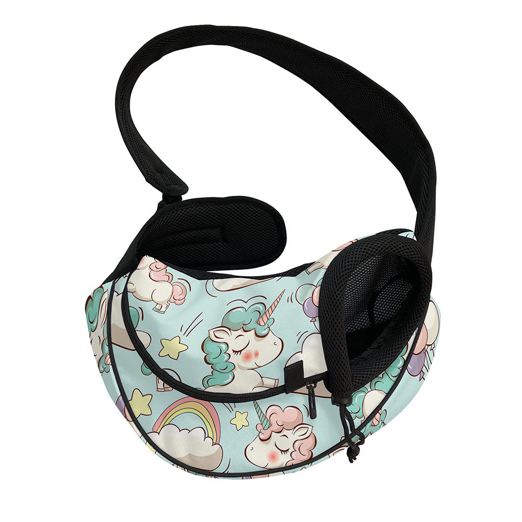 Cute Rainbow Unicorn Pattern Print Pet Sling Carrier