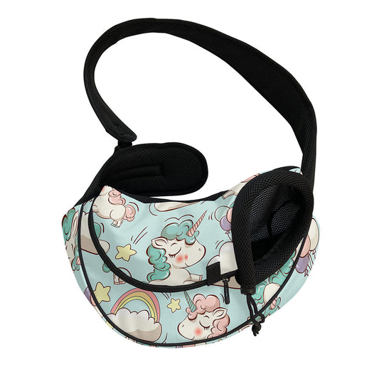 Cute Rainbow Unicorn Pattern Print Pet Sling Carrier