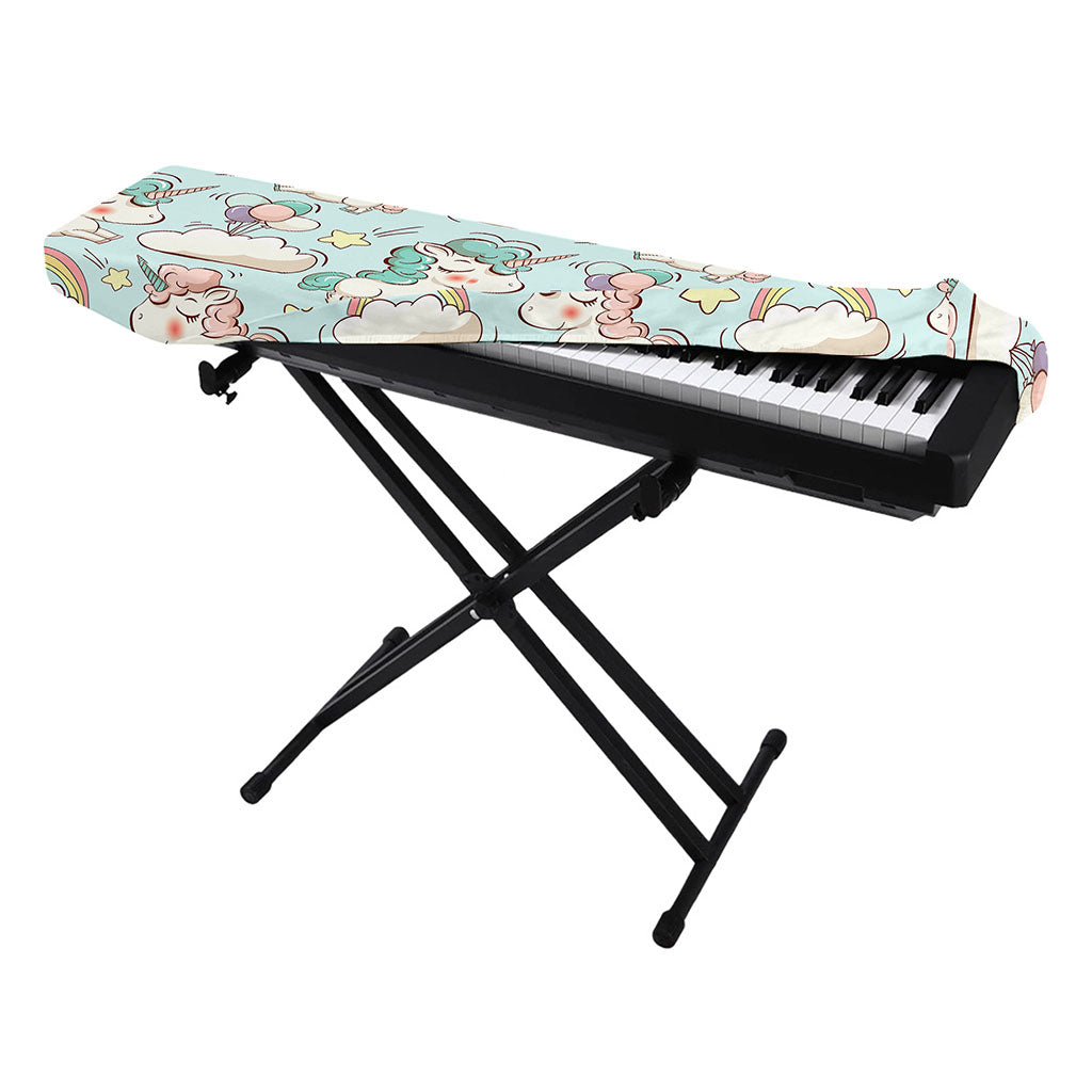 Cute Rainbow Unicorn Pattern Print Piano Keyboard Cover