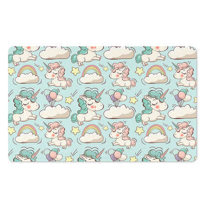 Cute Rainbow Unicorn Pattern Print Polyester Doormat