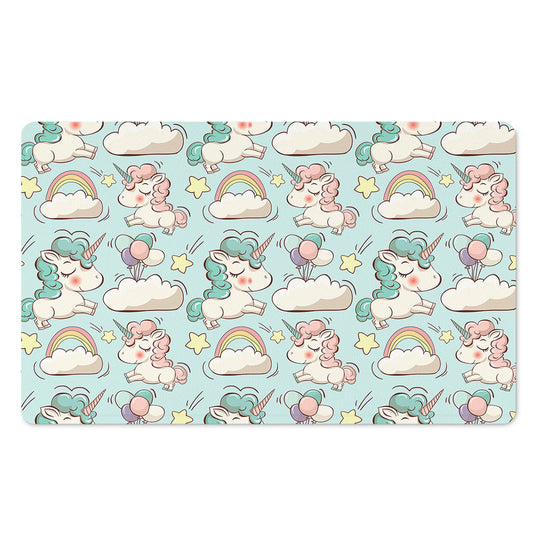 Cute Rainbow Unicorn Pattern Print Polyester Doormat
