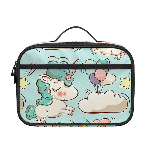 Cute Rainbow Unicorn Pattern Print Portable Lunch Bag