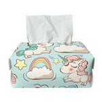 Cute Rainbow Unicorn Pattern Print Rectangle Tissue Box Cover