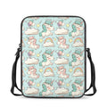 Cute Rainbow Unicorn Pattern Print Rectangular Crossbody Bag
