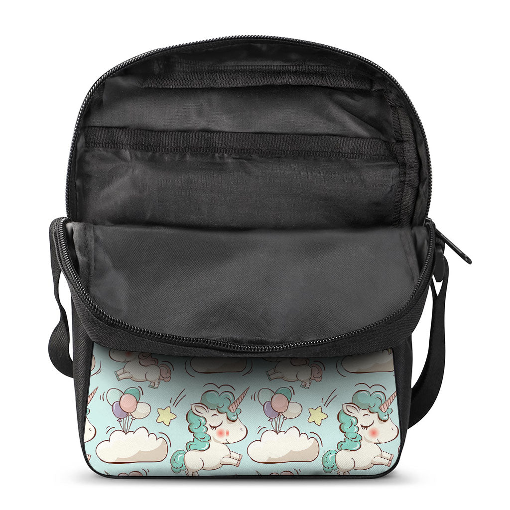 Cute Rainbow Unicorn Pattern Print Rectangular Crossbody Bag