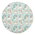 Cute Rainbow Unicorn Pattern Print Round Blanket